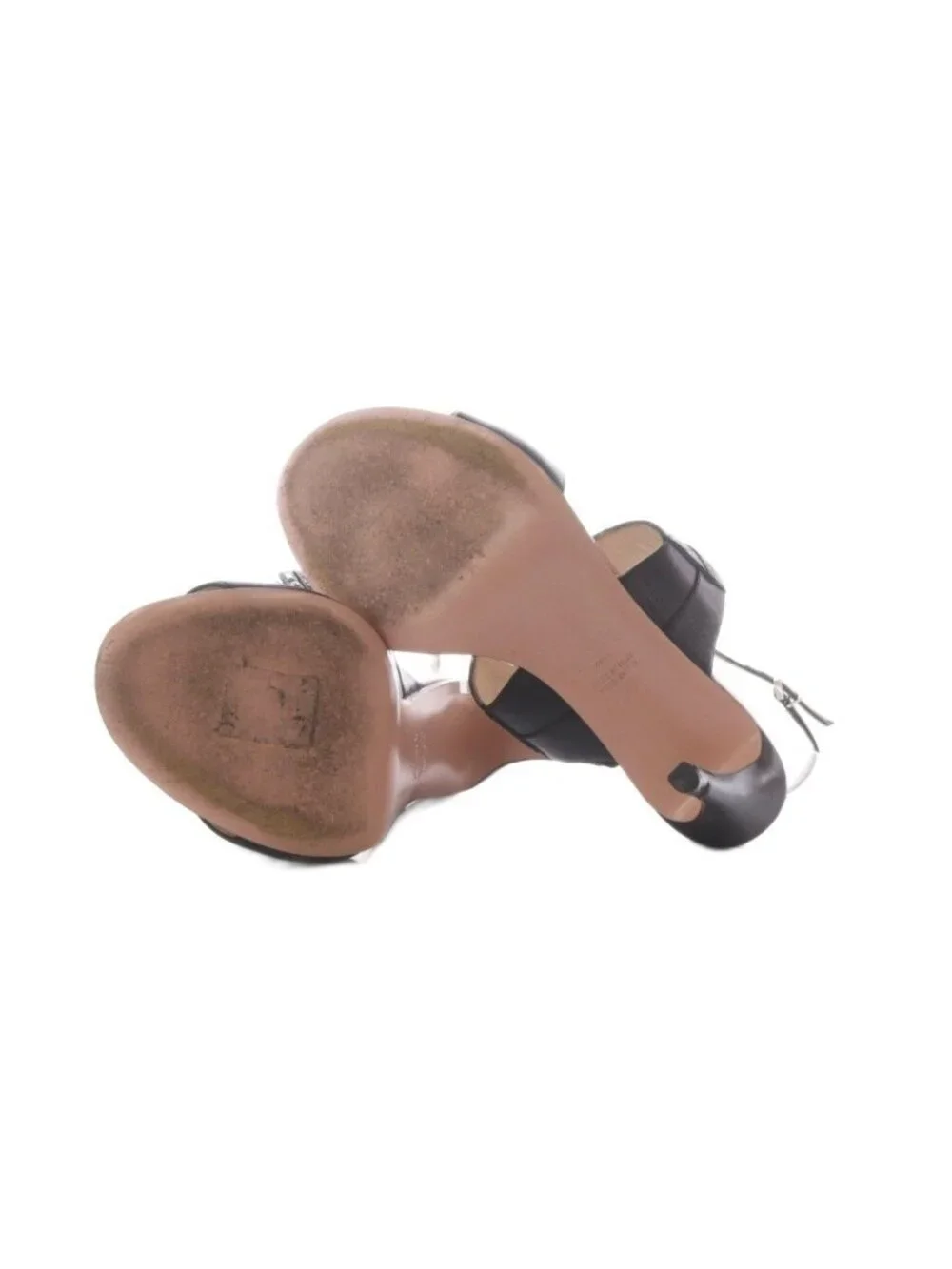 Fendi Rocker Bug Sandals Shoes Black Pink Beige Studded Pin Heels High 36